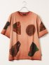 大きいサイズ デシグアル/Desigual ストレッチ 綿 ジャージー プリント クルーネック 半袖 Tシャツ メンズ