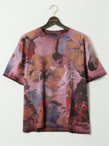 【大きいサイズ】デシグアル/Desigual 綿ジャージー プリント クルーネック 半袖 Tシャツ
