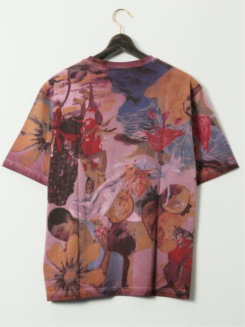 【大きいサイズ】デシグアル/Desigual 綿ジャージー プリント クルーネック 半袖 Tシャツ