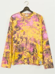 【大きいサイズ】デシグアル/Desigual 綿ストレッチ プリント クルーネック 長袖 Tシャツ