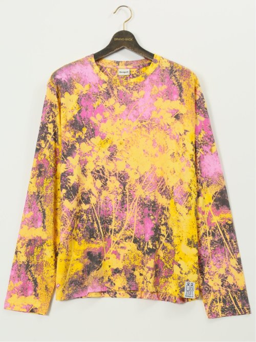 【大きいサイズ】デシグアル/Desigual 綿ストレッチ プリント クルーネック 長袖 Tシャツ