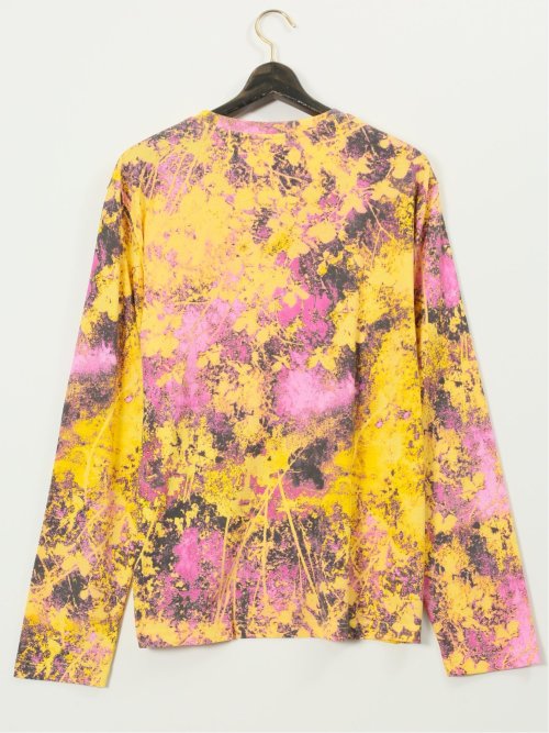 【大きいサイズ】デシグアル/Desigual 綿ストレッチ プリント クルーネック 長袖 Tシャツ