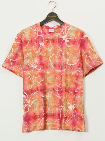 【大きいサイズ】デシグアル/Desigual ストレッチ 綿ジャージー プリント クルーネック 半袖 Tシャツ
