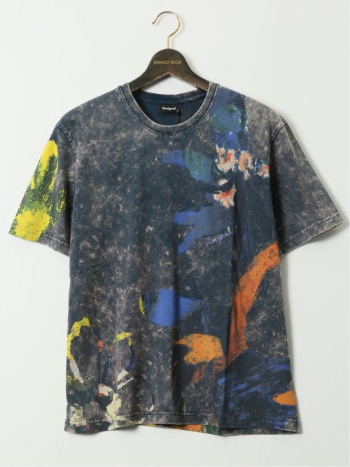 【大きいサイズ】デシグアル/Desigual 綿100% プリント クルーネック 半袖 Tシャツ