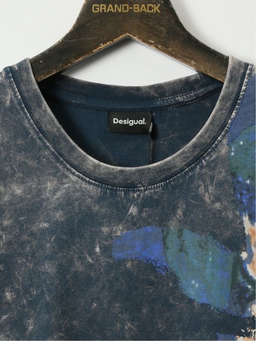 【大きいサイズ】デシグアル/Desigual 綿100% プリント クルーネック 半袖 Tシャツ