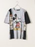 Tシャツ メンズ 半袖 大きいサイズ 綿 コットン クルーネック ミッキー デシグアル/Desigual