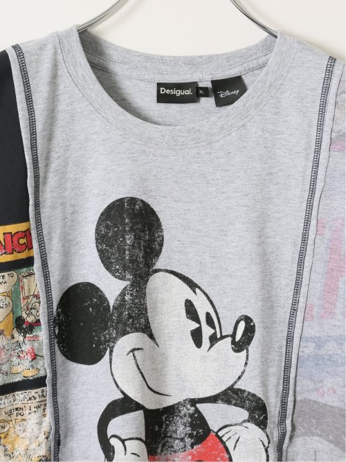Tシャツ メンズ 半袖 大きいサイズ 綿 コットン クルーネック ミッキー デシグアル/Desigual