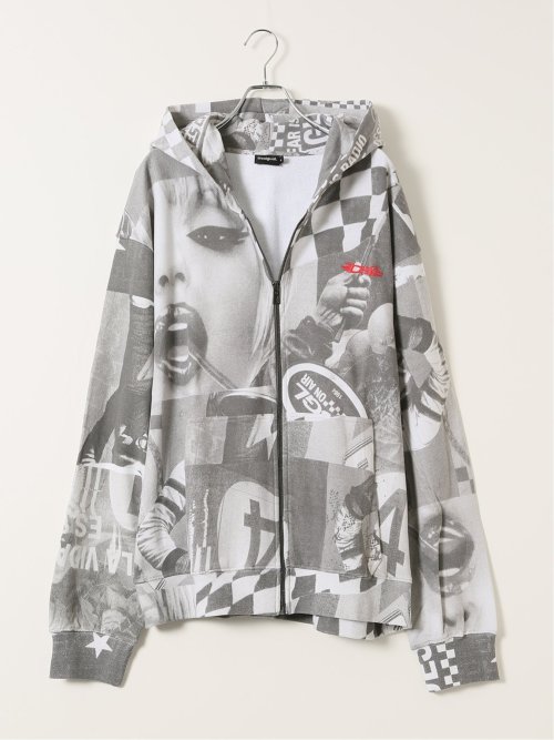 フルジップ パーカー メンズ 長袖 大きいサイズ スエット 綿 コットン フーディー デシグアル/Desigual
