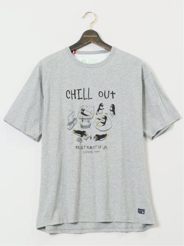 【大きいサイズ】エスパスヴェール/ESPACE VERT 綿天竺 ペンギン クルーネック半袖Ｔシャツ