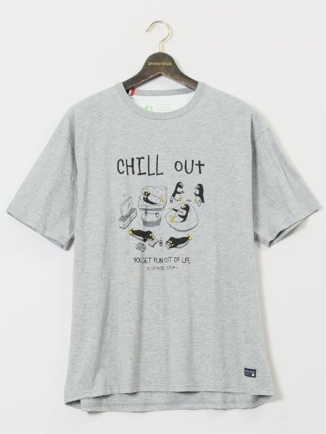 【大きいサイズ】エスパスヴェール/ESPACE VERT 綿天竺 ペンギン クルーネック半袖Ｔシャツ