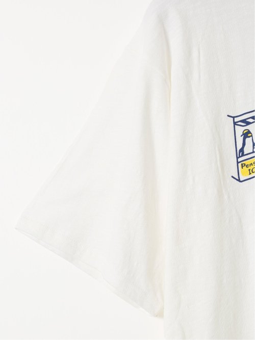 【大きいサイズ】エスパスヴェール/ESPACE VERT 綿 スラブ 天竺 ペンギン クルーネック 半袖 Ｔシャツ