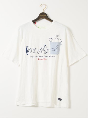 【大きいサイズ】エスパスヴェール/ESPACE VERT 綿 スラブ 天竺 ポケット付き クルーネック 半袖 Ｔシャツ