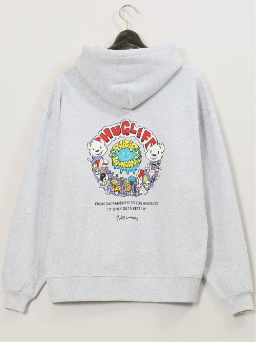 【大きいサイズ】フィリップ・ランバン/PHILIP LUMBANG 綿混スエット プリントプルパーカー