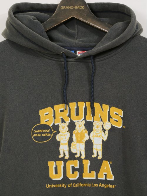 【大きいサイズ】ナツメグ/NUTMEG×UCLA 綿100% スエット プリントプルパーカー