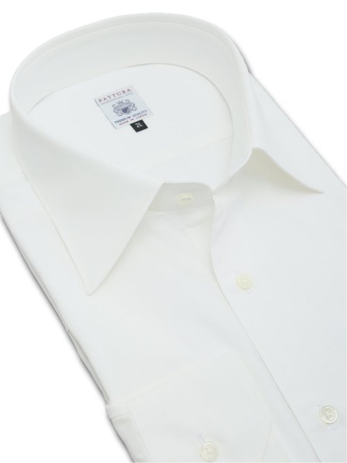 【大きいサイズ】ファットゥーラ/FATTURA 日本製 綿100% ワイドカラー長袖シャツ