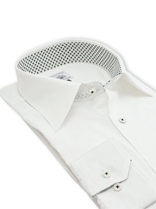 【大きいサイズ】ファットゥーラ/FATTURA 日本製 綿100% セミワイドカラー長袖シャツ