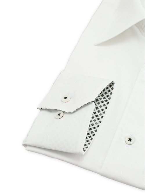 【大きいサイズ】ファットゥーラ/FATTURA 日本製 綿100% セミワイドカラー長袖シャツ