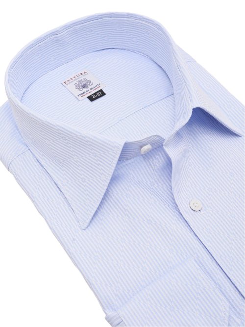 【大きいサイズ】ファットゥーラ/FATTURA 日本製 綿100% セミワイドカラー長袖シャツ