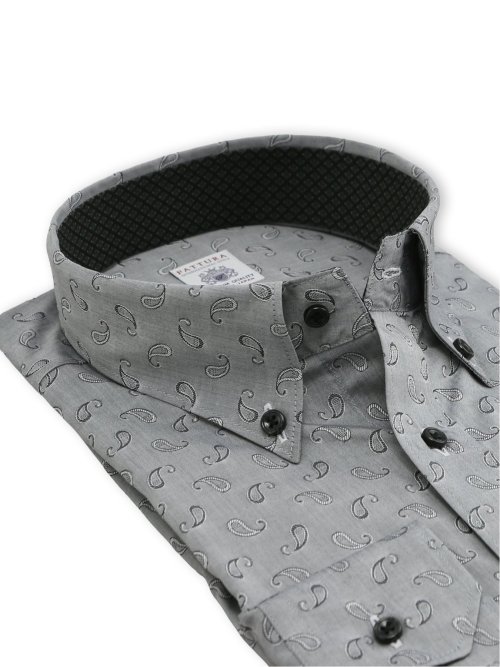 【大きいサイズ】ファットゥーラ/FATTURA 日本製 綿100% ボタンダウン長袖シャツ