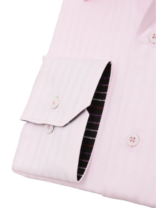 【大きいサイズ】ファットゥーラ/FATTURA 日本製 綿100% セミワイドカラー長袖シャツ