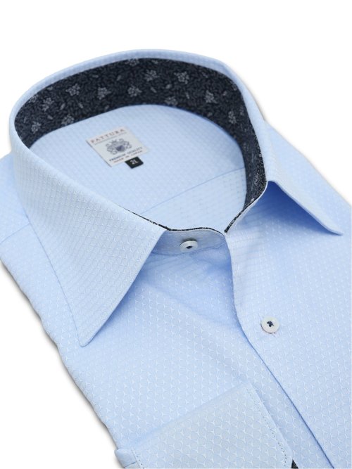 【大きいサイズ】ファットゥーラ/FATTURA 日本製 綿100% ワイドカラー長袖シャツ