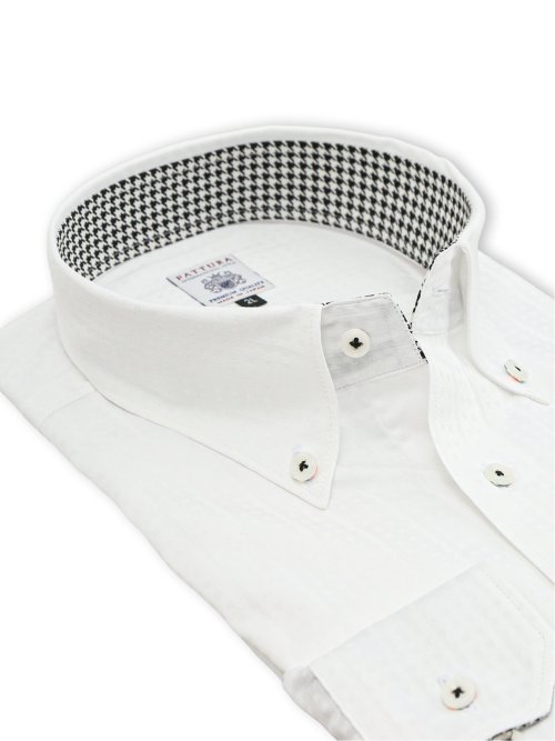 【大きいサイズ】ファットゥーラ/FATTURA 日本製 綿100% ボタンダウン長袖シャツ