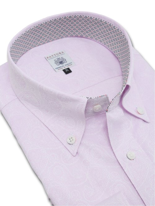 【大きいサイズ】ファットゥーラ/FATTURA 日本製 綿100% ボタンダウン長袖シャツ