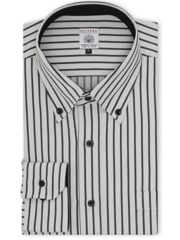 【大きいサイズ】ファットゥーラ/FATTURA 日本製 綿100% ボタンダウン長袖シャツ