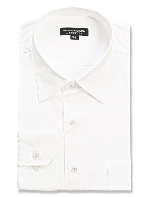 【大きいサイズ】ファットゥーラ/FATTURA 日本製 綿100% レギュラーカラー長袖シャツ