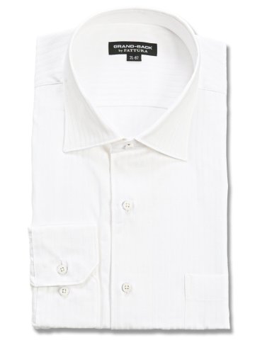 【大きいサイズ】ファットゥーラ/FATTURA 日本製 綿100% セミワイドカラー長袖シャツ