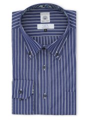 【大きいサイズ】ファットゥーラ/FATTURA 日本製 綿100% ボタンダウン長袖シャツ