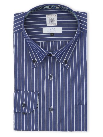 【大きいサイズ】ファットゥーラ/FATTURA 日本製 綿100% ボタンダウン長袖シャツ