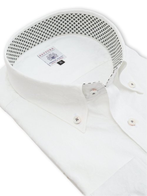 【大きいサイズ】ファットゥーラ/FATTURA 日本製 綿100% ボタンダウン長袖シャツ