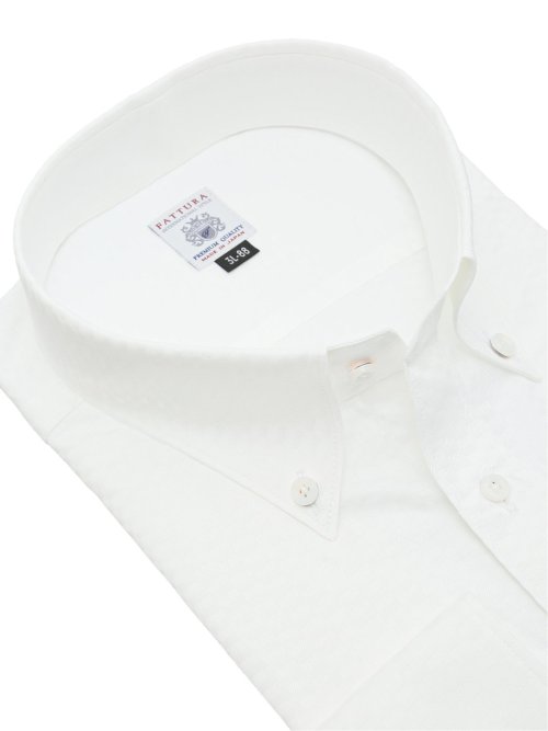 【大きいサイズ】ファットゥーラ/FATTURA 日本製 綿100% ボタンダウン長袖シャツ