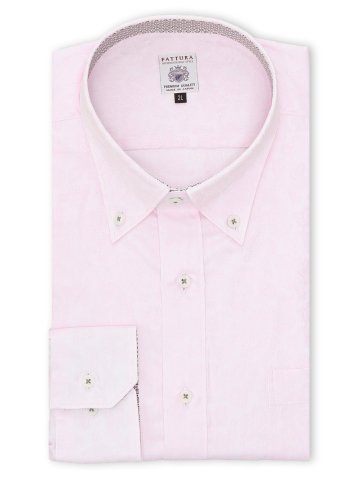 【大きいサイズ】ファットゥーラ/FATTURA 日本製 綿100% ボタンダウン長袖シャツ