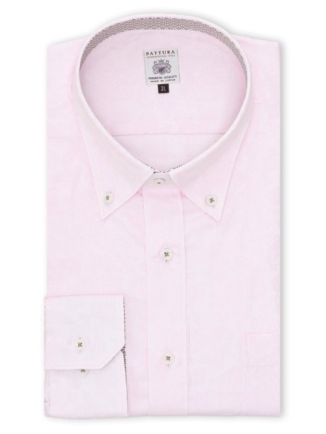 【大きいサイズ】ファットゥーラ/FATTURA 日本製 綿100% ボタンダウン長袖シャツ