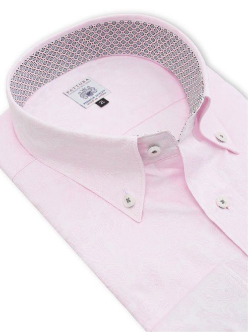 【大きいサイズ】ファットゥーラ/FATTURA 日本製 綿100% ボタンダウン長袖シャツ