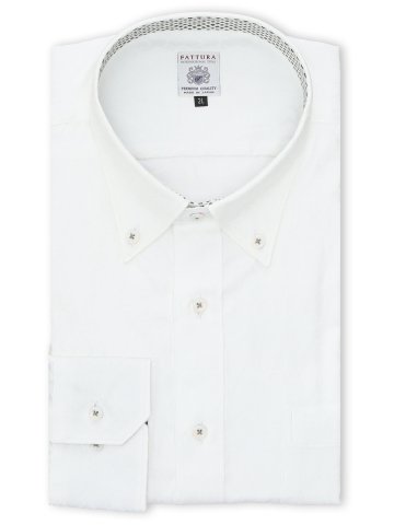 【大きいサイズ】ファットゥーラ/FATTURA 日本製 綿100% ボタンダウン長袖シャツ