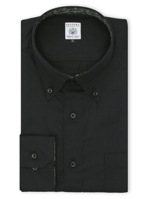 【大きいサイズ】ファットゥーラ/FATTURA 日本製 綿100% ボタンダウン長袖シャツ