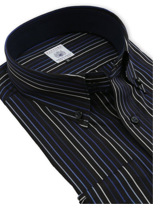 【大きいサイズ】ファットゥーラ/FATTURA 日本製 綿100% ボタンダウン長袖シャツ