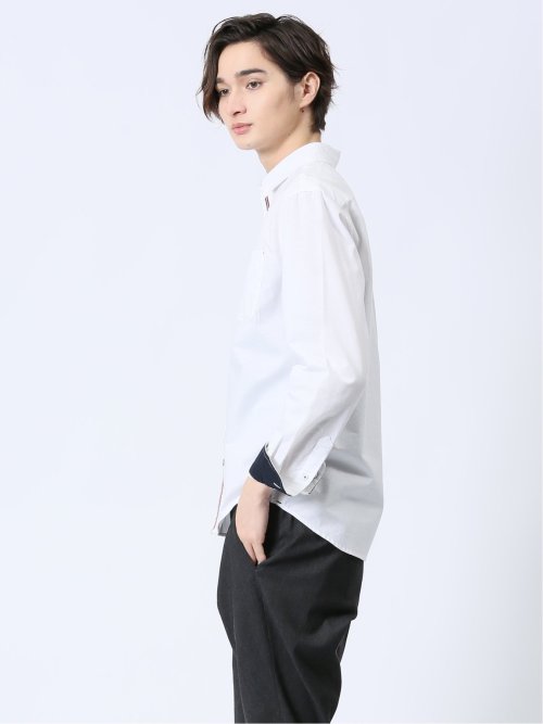 【WEB限定】綿オックス トリコテープ レギュラーカラー長袖シャツ