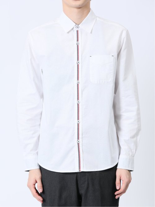 【WEB限定】綿オックス トリコテープ レギュラーカラー長袖シャツ