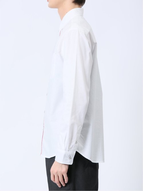 【WEB限定】綿オックス トリコテープ レギュラーカラー長袖シャツ