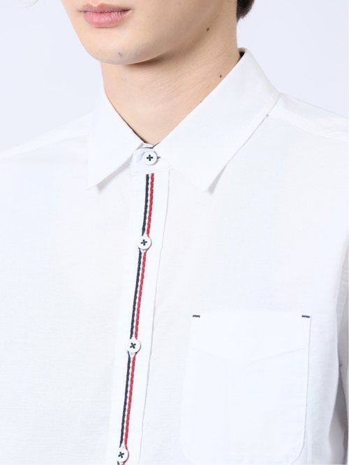 【WEB限定】綿オックス トリコテープ レギュラーカラー長袖シャツ