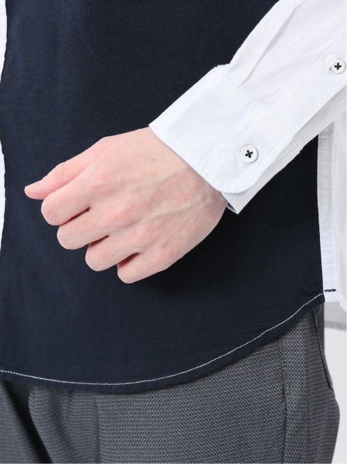 【WEB限定】綿オックス トリコテープ レギュラーカラー長袖シャツ