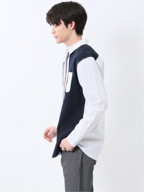 【WEB限定】綿オックス トリコテープ レギュラーカラー長袖シャツ