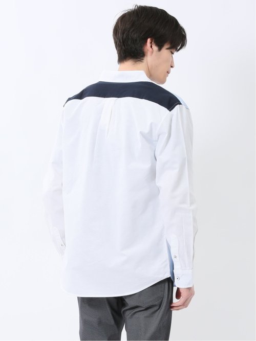 【WEB限定】綿オックス トリコテープ レギュラーカラー長袖シャツ