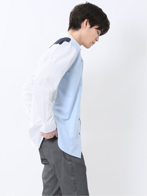 【WEB限定】綿オックス トリコテープ レギュラーカラー長袖シャツ