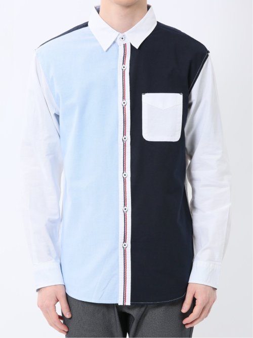 【WEB限定】綿オックス トリコテープ レギュラーカラー長袖シャツ