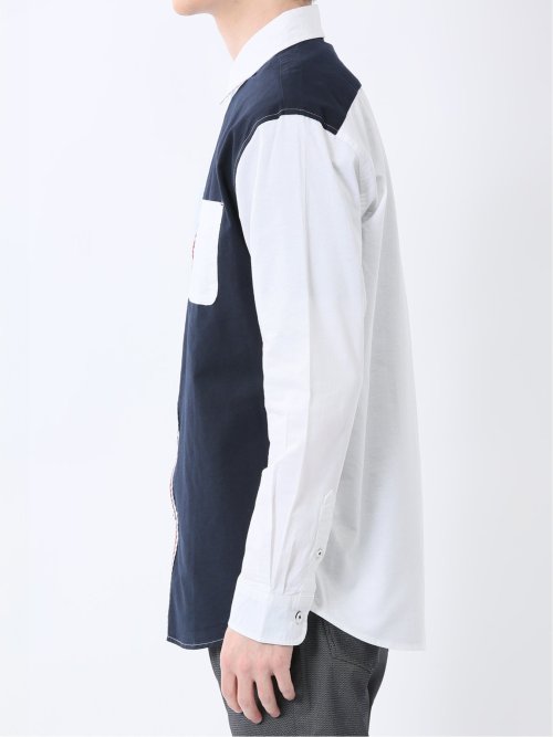 【WEB限定】綿オックス トリコテープ レギュラーカラー長袖シャツ
